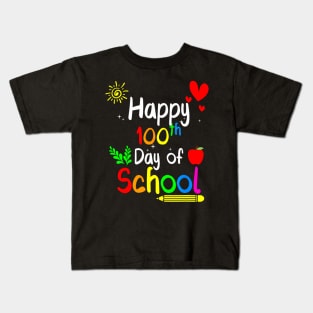 Happy 100Th Day Of School 100 Days Of School Teacher Kids T-Shirt